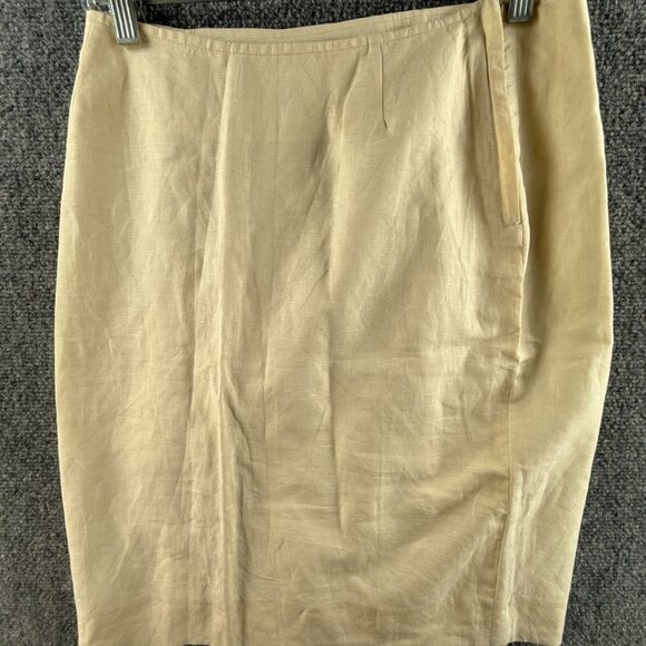 VTG KATHARINE HAMNETT London Ivory Skirt Italy Made Size 42 Cotton Woven Women - Picture 2 of 15